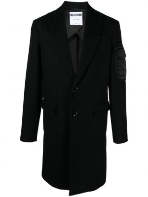 Manteau à boutons à imprimé à motif chevrons Moschino noir
