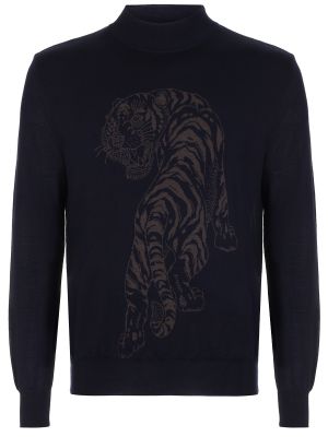 Шелковый шерстяной свитер Bertolo Luxury Menswear синий
