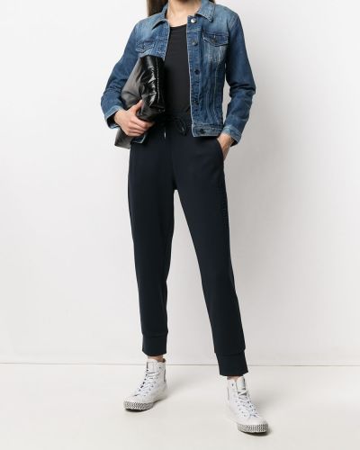 Džínová bunda s knoflíky Armani Exchange modrá