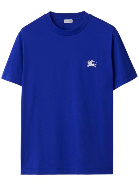 Pamučna majica s vezom Burberry plava