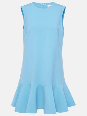 Mini robe en laine Oscar De La Renta bleu