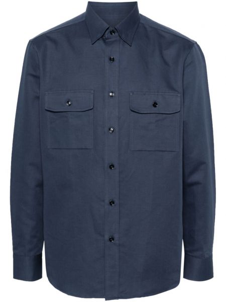 Chemise en lin Brioni bleu