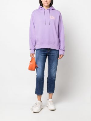 Kokvilnas kapučdžemperis ar apdruku Dsquared2 violets
