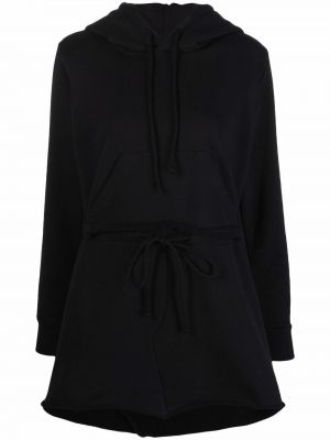 Dolga obleka s kapuco Mm6 Maison Margiela črna