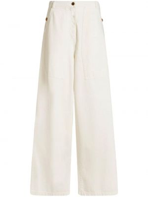 Žakárové voľné džínsy Etro biela