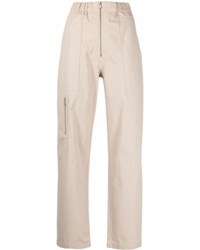 Pantalones rectos de cintura alta Isabel Marant étoile plateado