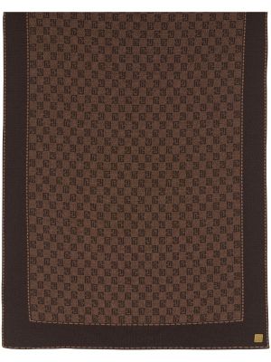 Echarpe en tricot à imprimé Balmain marron