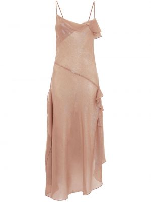 Миди рокля Victoria Beckham розово