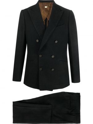 Pruhovaný oblek Maurizio Miri černý