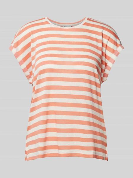 Koszulka w paski Tom Tailor Denim pomarańczowa