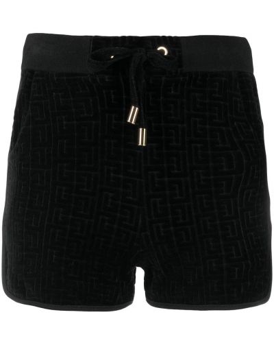 Pantalones cortos de terciopelo‏‏‎ Balmain negro