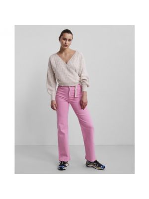 Pantalones rectos bootcut Pieces rosa