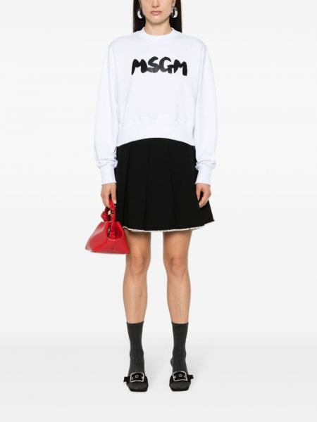 Jersey sweatshirt mit print Msgm weiß