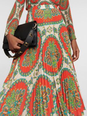 Plisovaná midi sukňa s paisley vzorom Etro