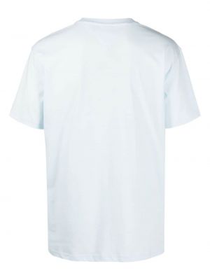Kokvilnas t-krekls ar izšuvumiem džersija Tommy Jeans zils