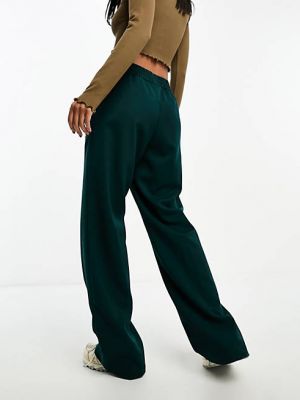 Прямые брюки с высоким воротником Monki зеленые
