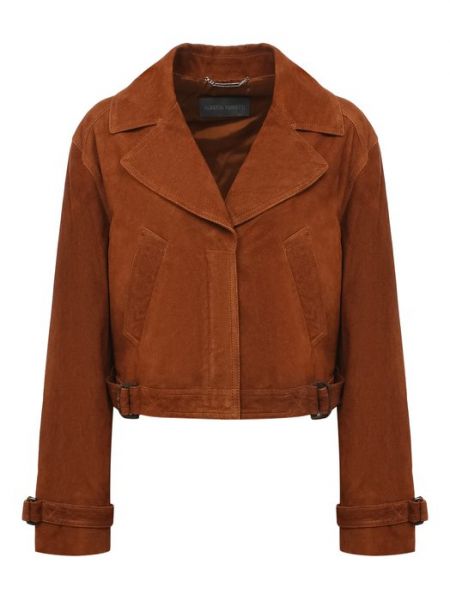 Замшевая куртка Alberta Ferretti коричневая