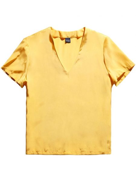 Блуза с v-образно деколте Fay жълто