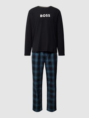 Czarna piżama z nadrukiem Boss
