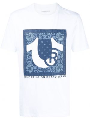 Paisley trykt t-skjorte True Religion hvit