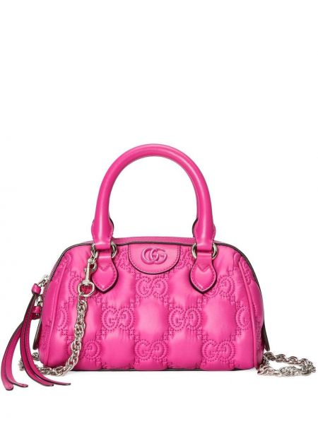 Prošívaná shopper kabelka Gucci růžová