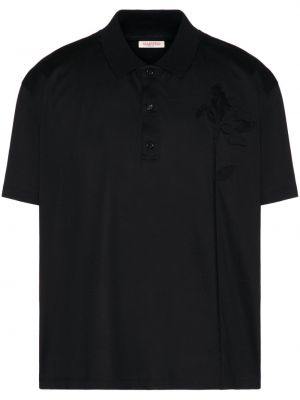 Medvilninis polo marškinėliai Valentino Garavani juoda