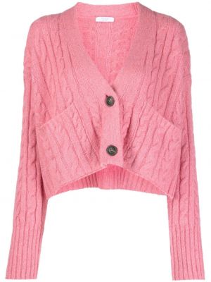 Woll strickjacke mit v-ausschnitt Peserico pink
