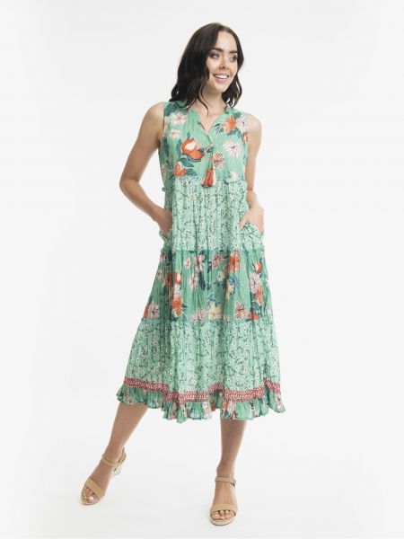 Květinové šaty Orientique zelené
