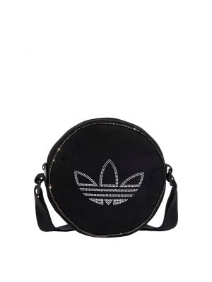 Τσάντα χιαστί σουέτ με διαφανεια Adidas Originals μαύρο
