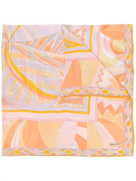 Pañuelo de seda con estampado con estampado geométrico Emilio Pucci amarillo