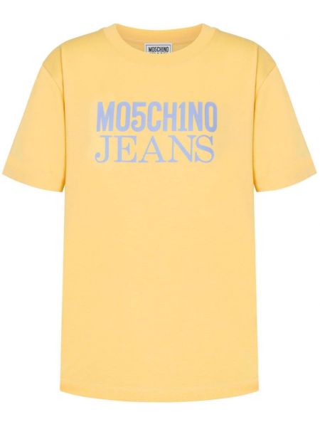 Памучна тениска с принт Moschino Jeans