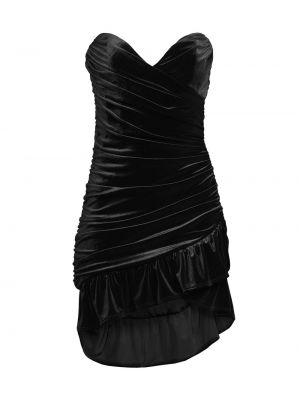 Бархатное платье мини с рюшами Katie May черное