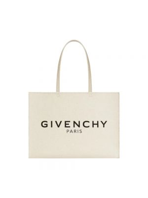 Shopperka z nadrukiem Givenchy beżowa