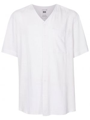 Памучна риза с v-образно деколте Osklen бяло