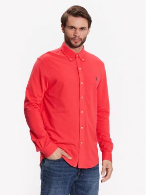 Риза slim Polo Ralph Lauren червено
