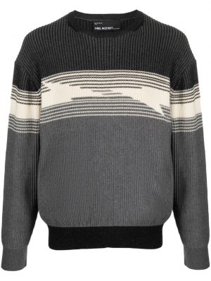 Пуловер на райета с кръгло деколте Neil Barrett сиво
