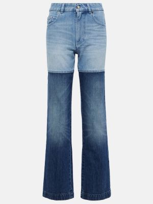 Straight fit džíny s vysokým pasem Peter Do modré