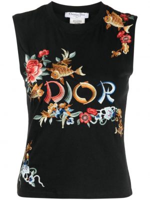 Top mit stickerei Christian Dior schwarz
