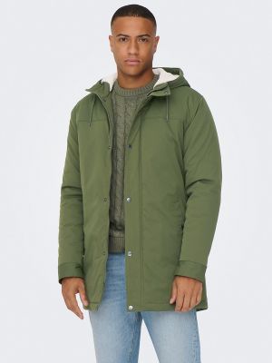 Parka con capucha Only & Sons verde
