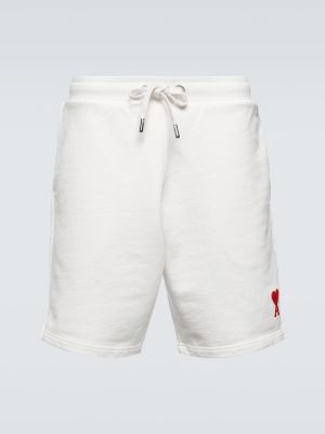 Pantalones cortos de algodón Ami Paris blanco