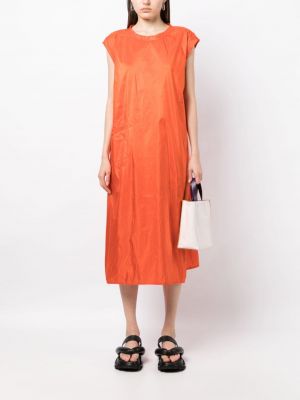 Jedwabna sukienka midi Sofie Dhoore pomarańczowa