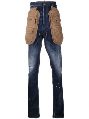 Høy midje jeans med normal passform Dsquared2 blå