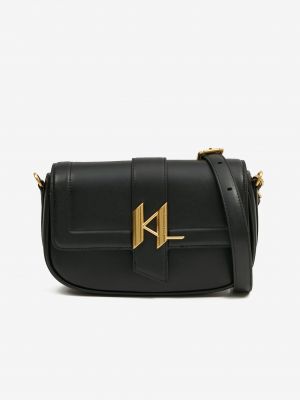 Usnjena crossbody torbica z zvezdico Karl Lagerfeld črna