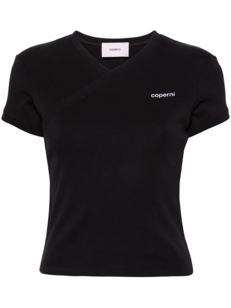 T-shirt en coton à imprimé Coperni noir