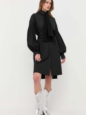 Памучна мини рокля Karl Lagerfeld черно