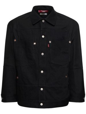 Bavlnená vlnená džínsová bunda Junya Watanabe čierna