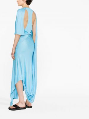 Asymetrické dlouhé šaty Stella Mccartney modré