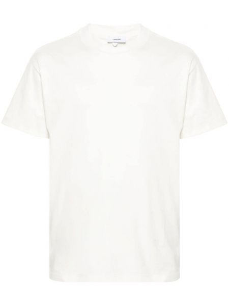 Bavlnené tričko s okrúhlym výstrihom Lardini biela