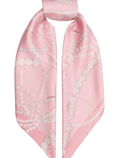 Розовый шелковый платок Lanvin