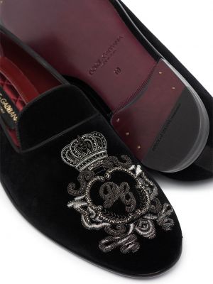 Mocasines con bordado Dolce & Gabbana negro